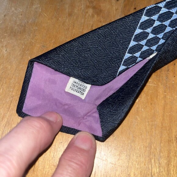 Vintage Mens Tie Titos Of Antioch Blue Polyester - Picture 5 of 8